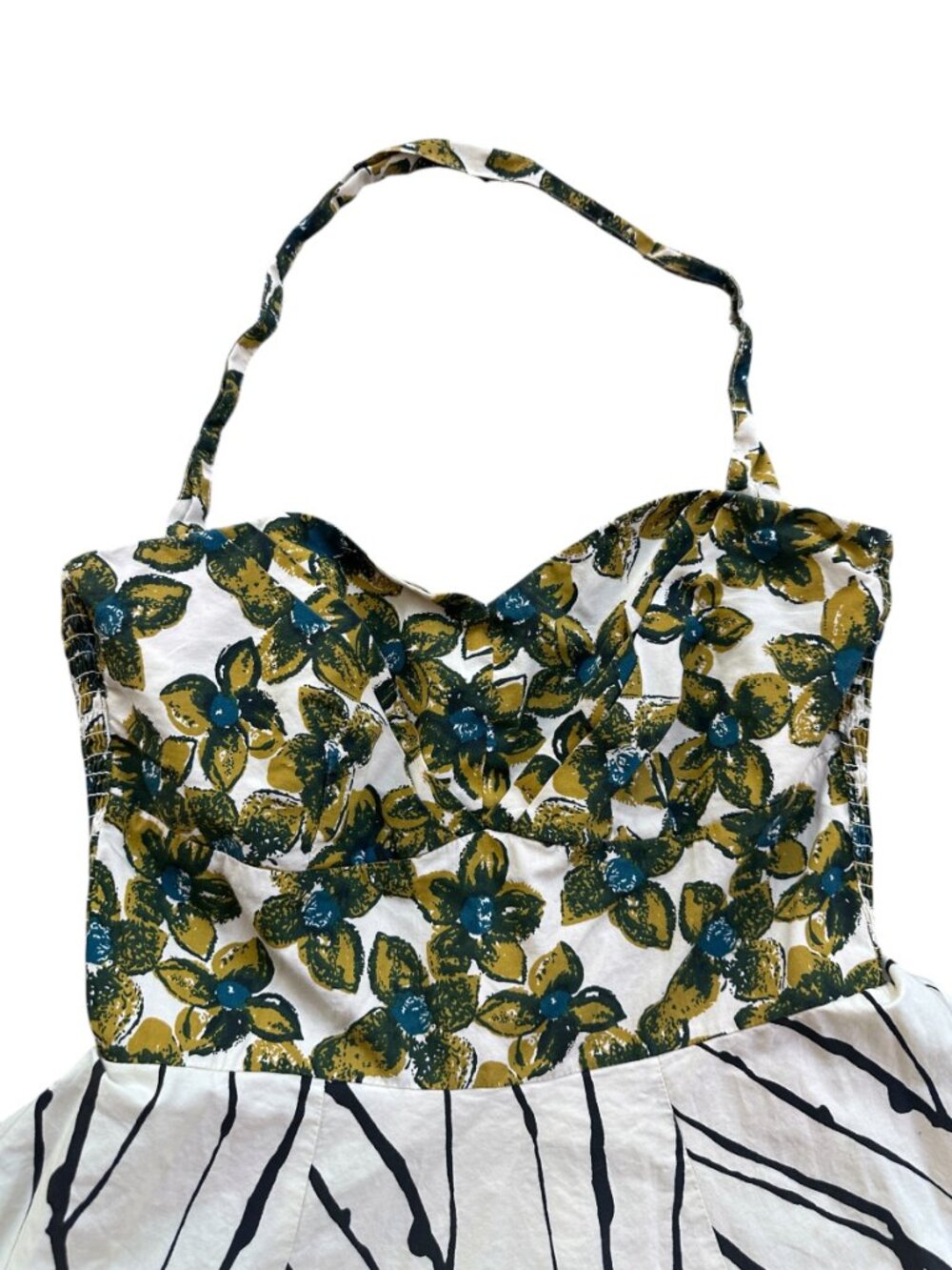 Anthropologie Girls From Savoy Floral Halter Dress Size 14P Petite Vintage Retro - Picture 14 of 16